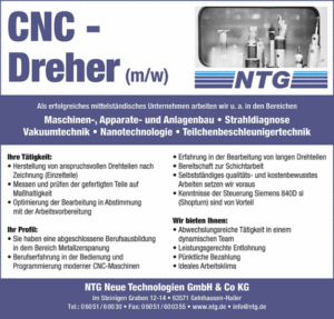NTG Stellenangebote: CNC Dreher